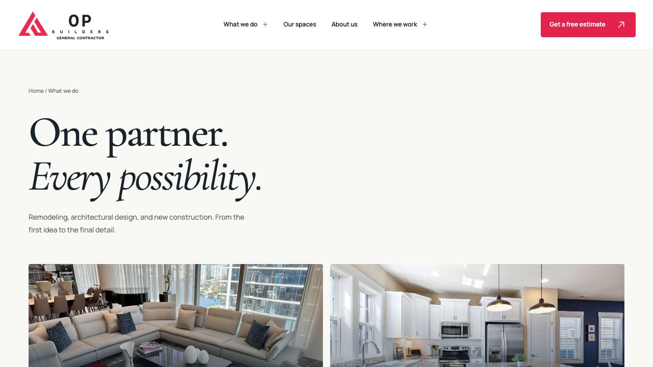 OP Builders service guide connects remodeling, architectural design and new construction