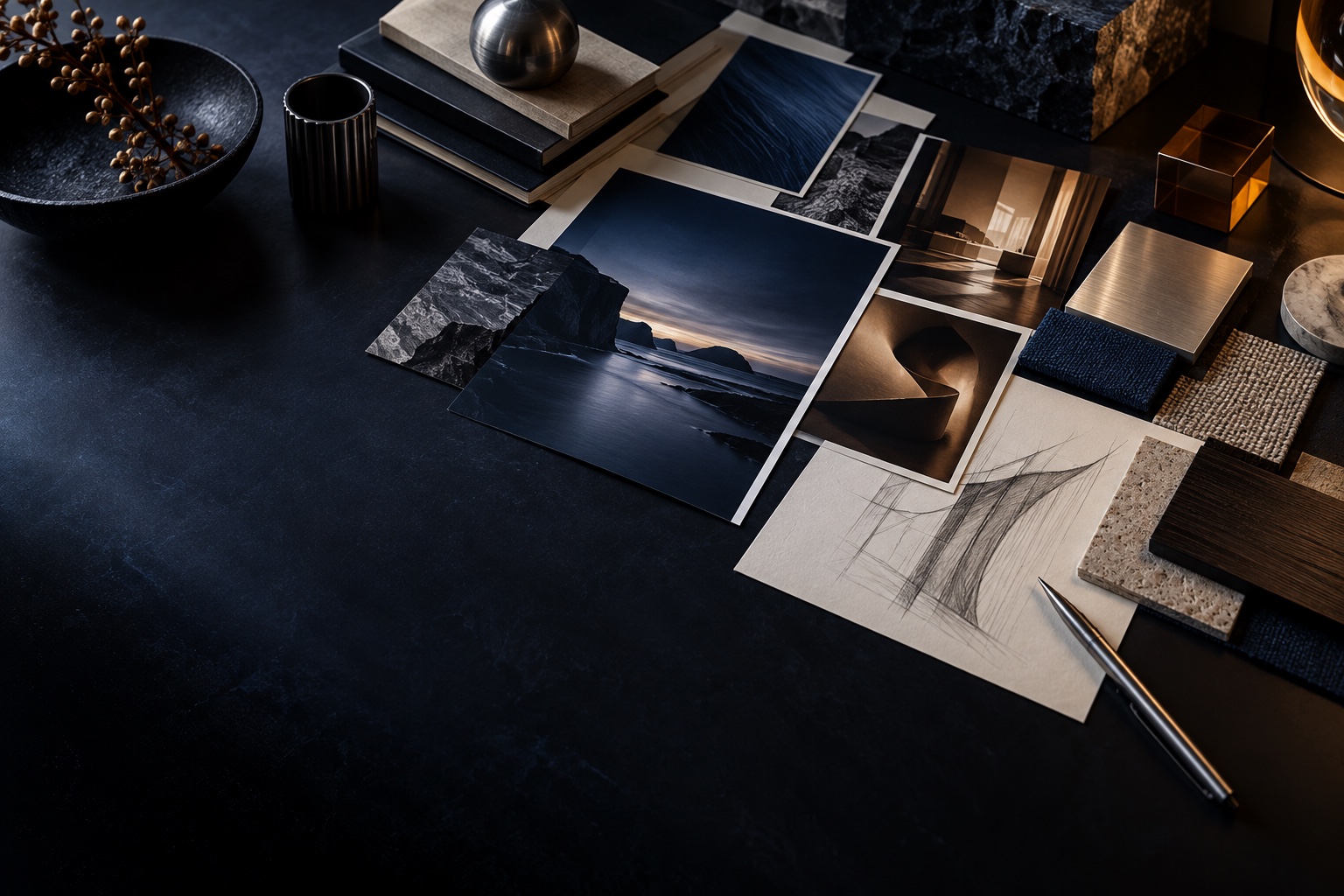 Context, material, references, and constraints organized into a focused research field