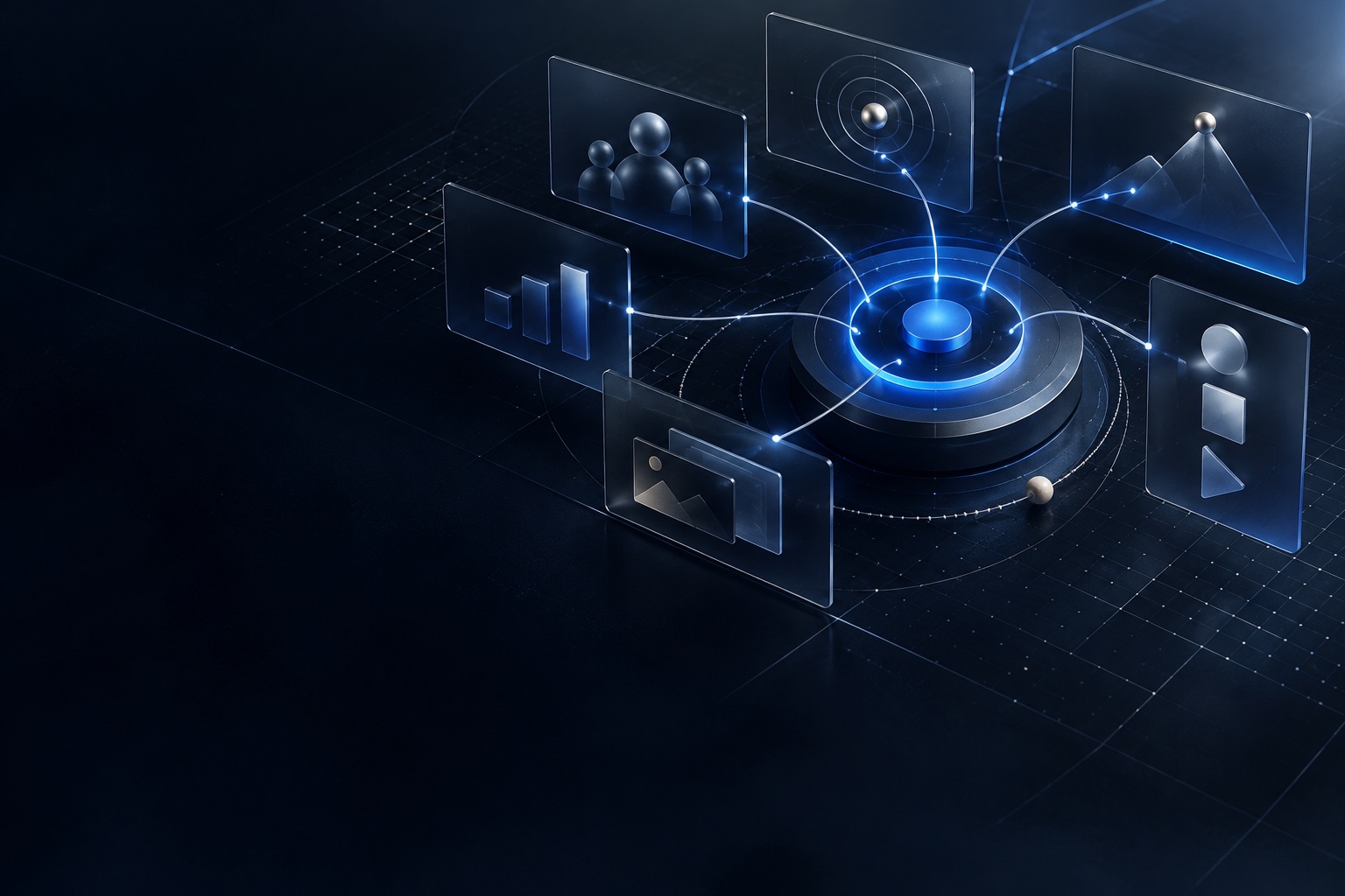 Abstract strategy signals converging into one focused website plan