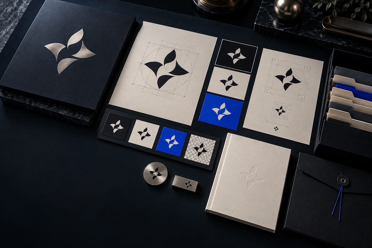 Organized logo master files, export formats, spacing rules, and practical handoff materials