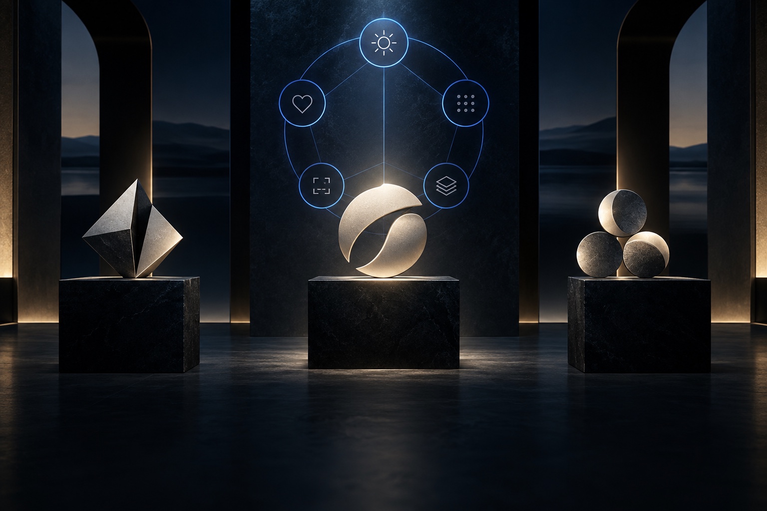 Several logo territories being compared against one clear set of criteria