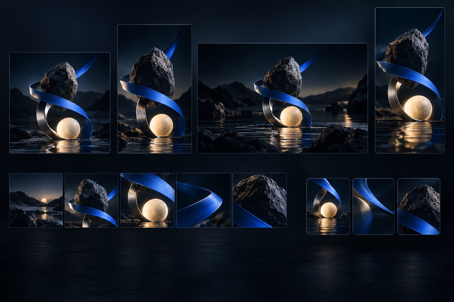 One campaign idea adapted consistently across square, portrait, vertical, and motion formats